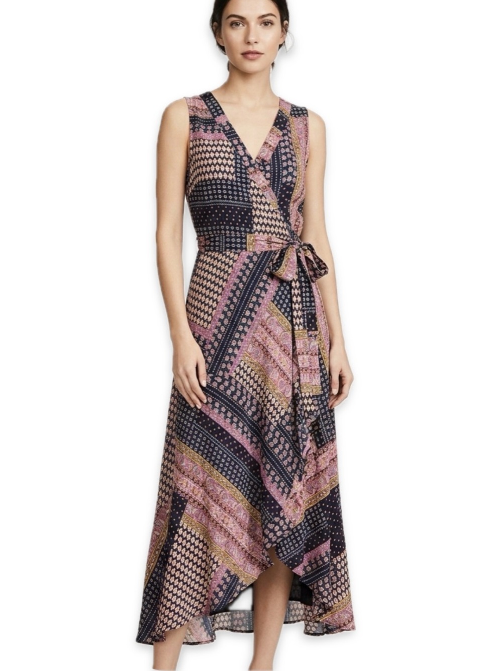 Raga Hadley Patchwork Wrap Maxi Dress
